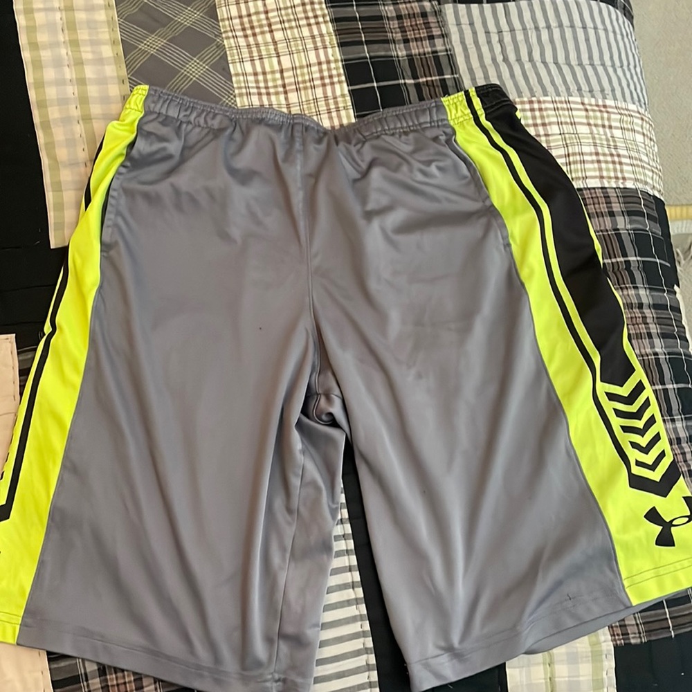 Under armour grey and neon shorts